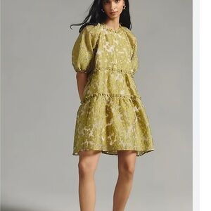 Anthropologie jacquard mini dress
